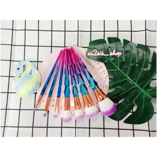 แปรงแต่งหน้าด้ามเพชรสี Blue pink
