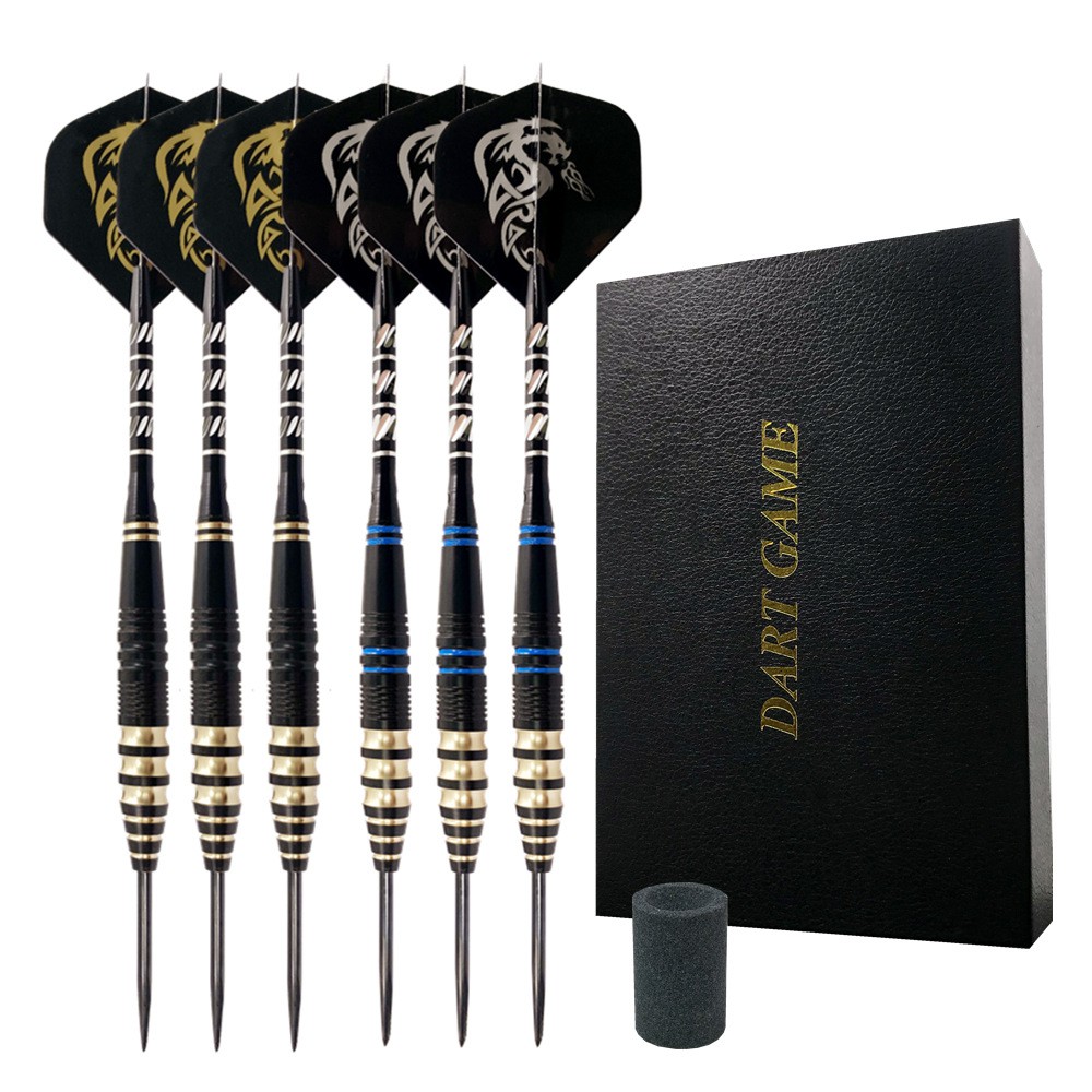 Goodarts 6 ชิ้น 23 กรัม ชุดลูกดอกปลายเหล็ก Professional ลูกดอกพร้อมกบเหลา Dart