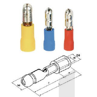 หางปลาหัวระเบิด ผู้ MPD lnsulated Bullet Terminals ,หางปลาหัวระเบิด เมีย FRD  lnsulated Bullet Sockers   ถุงละ100ชิ้น