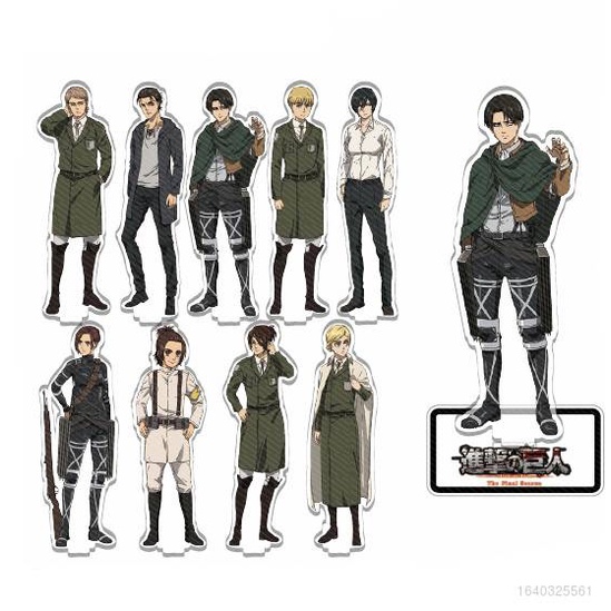 โมเดลฟิกเกอร์ อนิเมะผ่าพิภพไททัน Eren Mikasa Levi Armin เหมาะกับของขวัญ สําหรับตกแต่งบ้าน