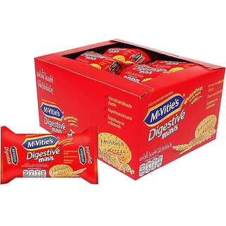 MCVITIES DIGESSIVE MINIS แมคไวตี้ส์ ไดเจสทีฟ บิสกิตโฮลวีท 32.5กรัม ยกแพ็ค 12ซอง