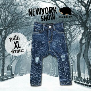 New in~ Black bear jean : รุ่น Newyork Snow !  ยีนส์ยืดฟอกสีน้ำเงินเข้มฟอกหิมะทำ