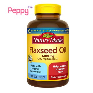 Nature Made Flaxseed Oil 1400 mg 100 Softgels น้ำมันเมล็ดแฟลกซีด 100 เม็ด