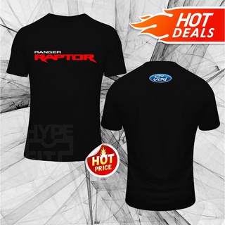 คอตต้อนคอกลมเสื้อยืดแขนสั้น ผ้าฝ้าย พิมพ์ลายโลโก้ Ford Ranger Raptor 4x4 สําหรับผู้ชาย พร้อมส่งS-5XL