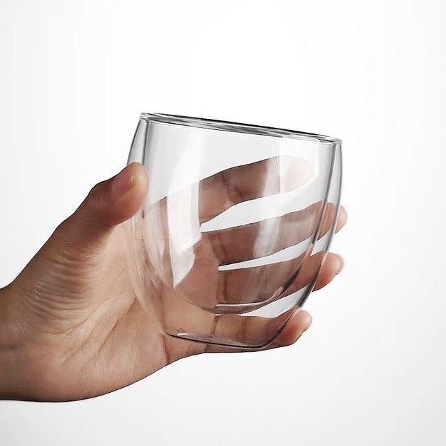 |Double Clear glass|แก้วดื่มสองชั้น กันความร้อนเย็นขณะจับ ตัวแก้วเนื้อหนามีนำ้หนัก ทนความร้อน