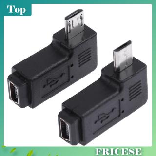 [ Stock fricese ] อะแดปเตอร์เชื่อมต่อ 90 Degree Mini USB Female to Micro USB Male