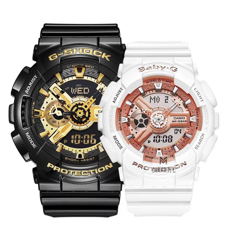 นาฬิกาข้อมือ Casio นาฬิกาข้อมือผู้ชาย 【1คู่!! 【GSHOCK+BABY-G】แท้ นาฬิกาแท้ 100% นาฬิกา G SH OCK GA -110GB-1ADR+BA-110-
