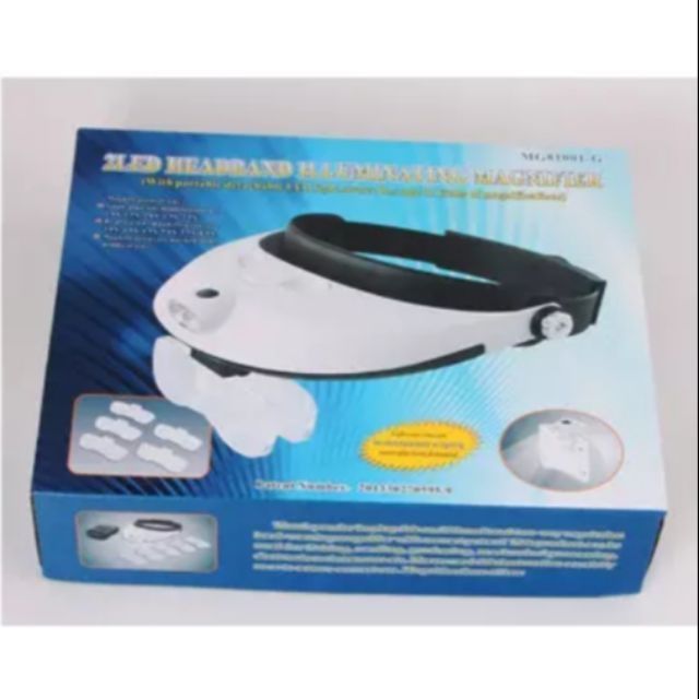 "ราคาพิเศษ!!"หมวกแว่นขยายสวมหัว พร้อมไฟ LED 2 LED Headband Illuminating Magnifier รุ่น MG81001-G