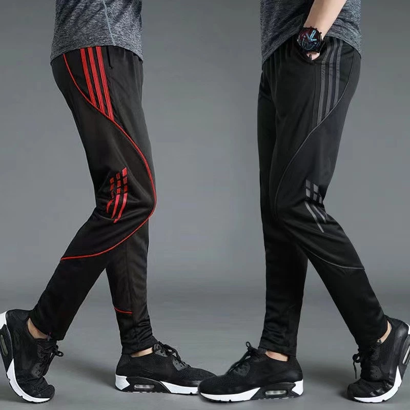 L-5XLกางเกงผู้ชายขาตรงหลวมบาสเกตบอลวิ่งจ๊อกกิ้งกางเกงฝึกซ้อมฟุตบอลระบายอากาศ