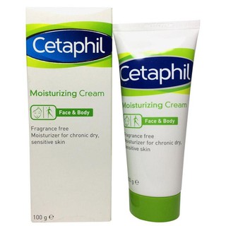 Cetaphil Moisturizing Cream Face &amp; Body 100g. เซตาฟิล มอยเจอร์ไรซิ่ง ครีม สำหรับผิวแห้ง ผิวบอบบาง แพ้ง่าย