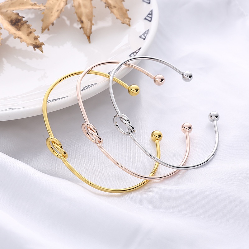 [YY] สร้อยข้อมือ ผูกปม ยุโรป อเมริกัน เข้ากับทุกการแต่งกาย diy สร้อยข้อมือแฟชั่น เรียบง่าย ความรัก เปิด สร้อยข้อมือ