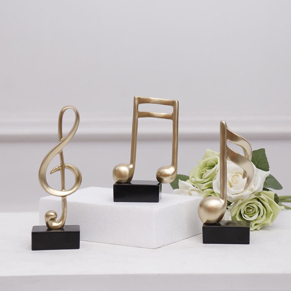 Art Statuette Golden Musical Note Handicraft Home Decor Accessories