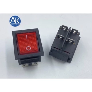 สวิตช์ สวิทช์ กระดก เปิด ปิด ไฟบ้าน 220VAC มีไฟ สีแดง 4 ขา 16A/250V 20A/125V (ON/OFF) SW