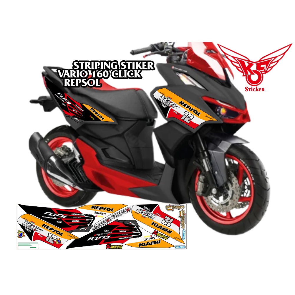 สติกเกอร์ลอกลาย HONDA VARIO 160 CLICK REPSOL