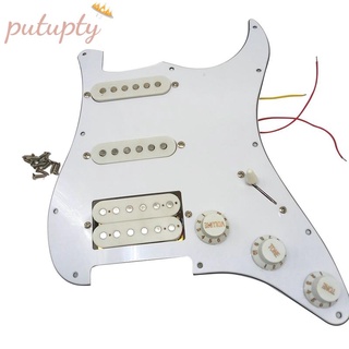 อุปกรณ์เสริมสําหรับกีตาร์ไฟฟ้า Pickguard 11 หลุม Ssh สีขาว