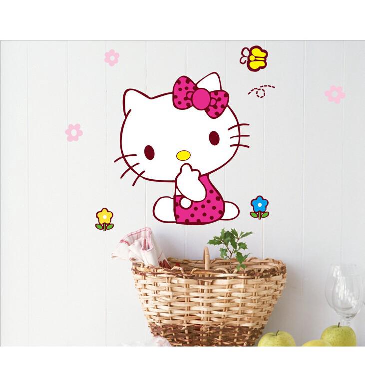 สติกเกอร์ติดตกแต่งห้องน้ำ ลาย Hello Kitty น่ารัก 1 ชิ้น