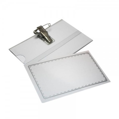 ป้ายชื่อติดหน้าอก PVC 9x5.5 cm. 50 ชิ้น/1กล่อง