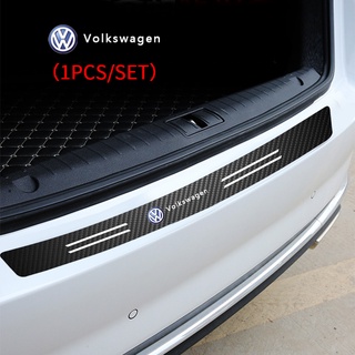 สติกเกอร์คาร์บอนไฟเบอร์ ลายโลโก้ Volkswagen VW GOLF POLO PASSAT TIGUAN TOURAN TOUAREG JETTA สําหรับติดกันชนหลังรถยนต์ จํานวน 1 ชิ้น