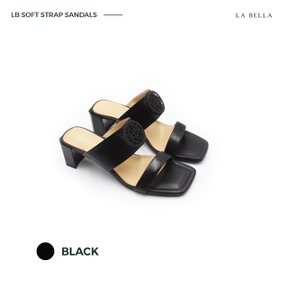 LA BELLA รุ่น LB SOFT STRAP SANDALS - BLACK