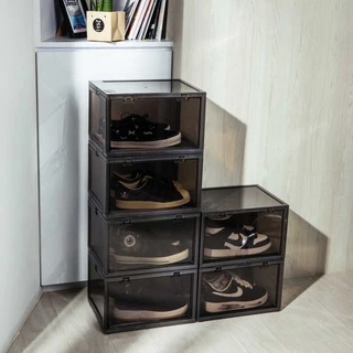 Tower Box Plus ( Black edition 6 Boxes) - กล่องรองเท้าเปิด-ปิด ได้ 2ด้าน