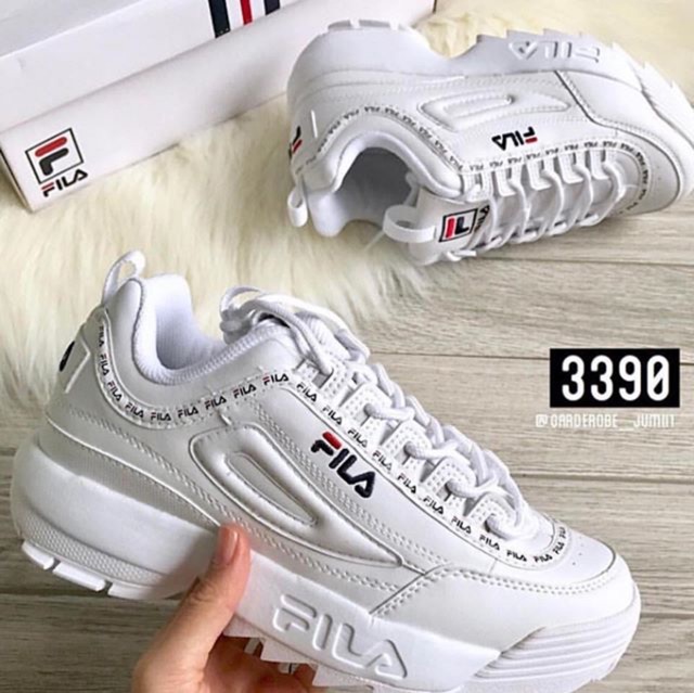 fila disruptor 2 tapey tape white us4 220 cm | Shopee Thailand
