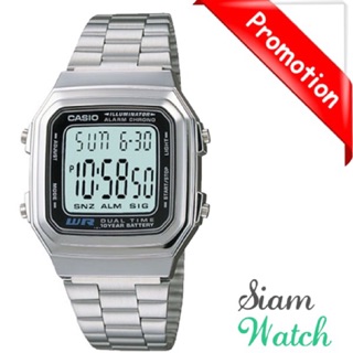 CASIO แท้ 💯% ส่งฟรี รุ่น  A178WA-1ADF (Silver)