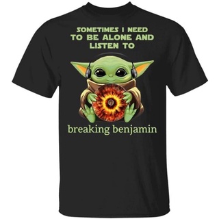 เสื้อยืด พิมพ์ลาย I Need to BE Alone and Listen to Breaking Ben.Jamin Baby YODA สไตล์คลาสสิก สําหรับทุกเพศ