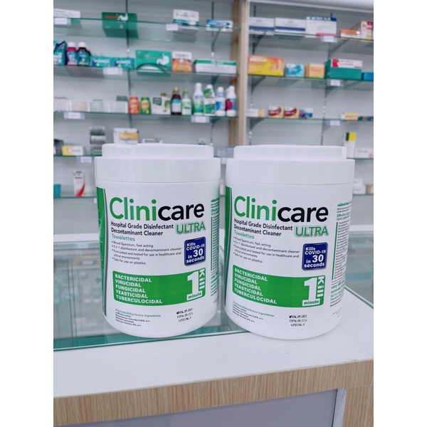 Wipes Clinicare Ultra รุ่นใหม่ ล็อตใหม่ 180 แผ่น ต่อ 1 กระปุก ทิชชู่เปียก ฆ่าเชื้อ ทำความสะอาด พร้อม