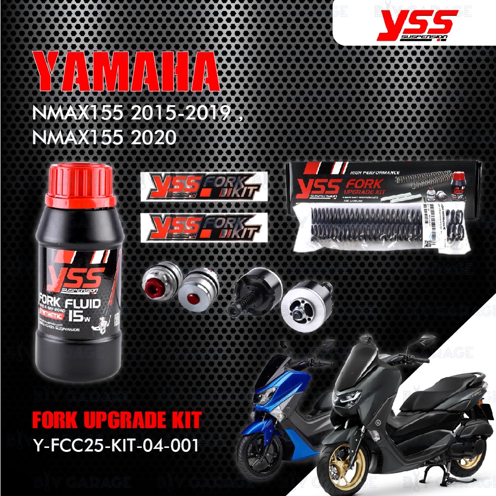 YSS ชุดโช๊คหน้า FORK UPGRADE KIT อัพเกรด Yamaha NMAX155 2015-2019 / NMAX155 2020 【 Y-FCC25-KIT-04-001 】