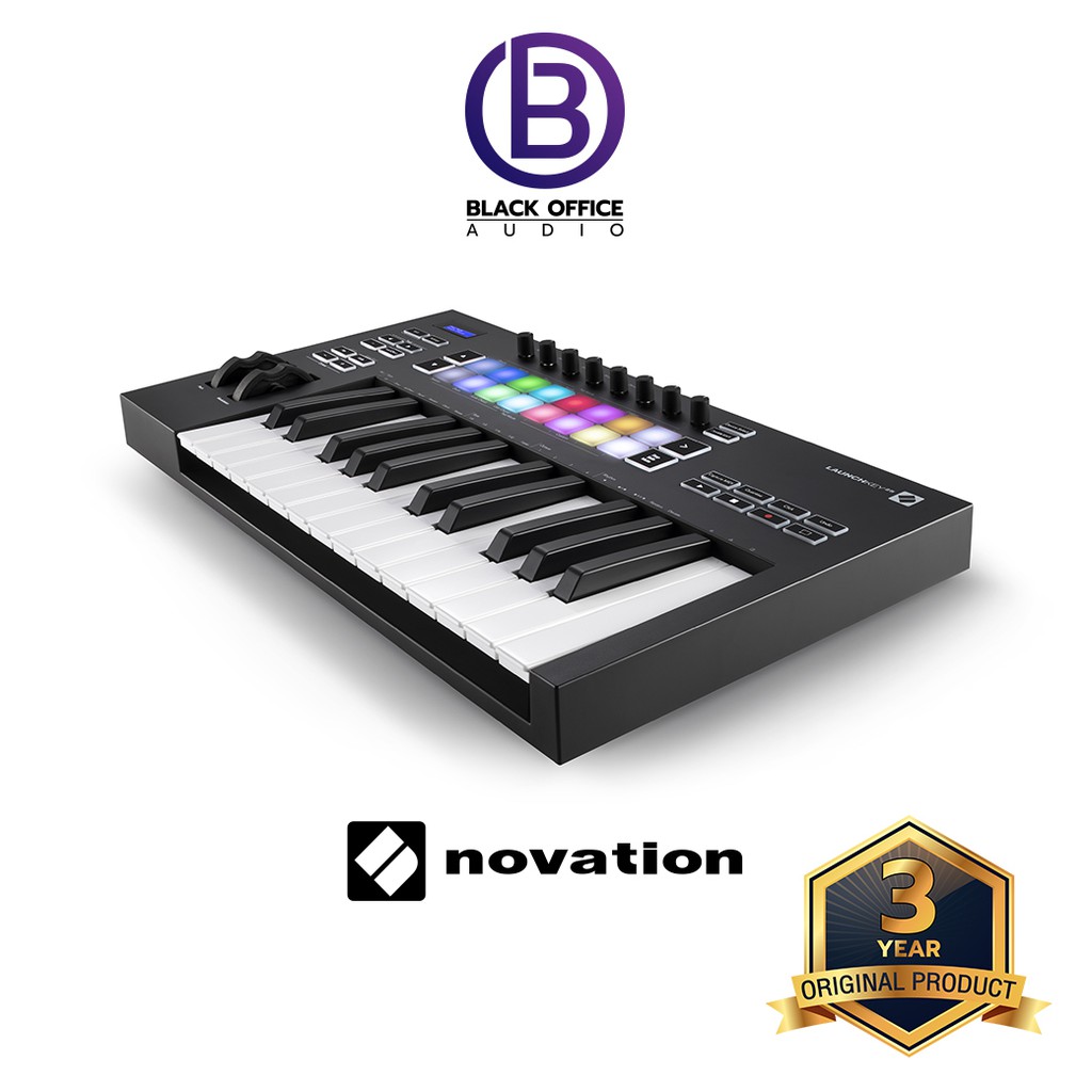 Novation Launchkey Mini MK3 25-Key USB MIDI Keyboard Controller Tascam TH-07  High-Definition Monitor Headphones ＆ Fibertique Microfiber C並行輸入品 