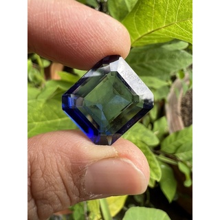 lab made Blue sapphire 15x17mm 1 pieces