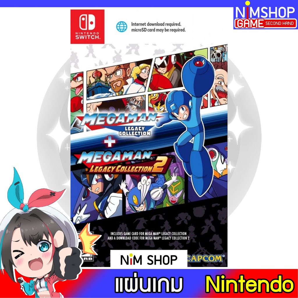 (มือ1)(มือ2) Nintendo Switch : Megaman Legacy Collection แผ่นเกม มือหนึ่ง มือสอง สภาพดี