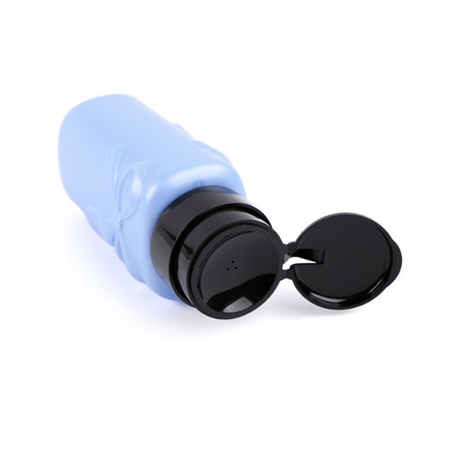 ขวดปั๊มลายโบว์ฟ้า ขวดใส่น้ำยาล้างเล็บ ขนาด 200 - 250 ML.