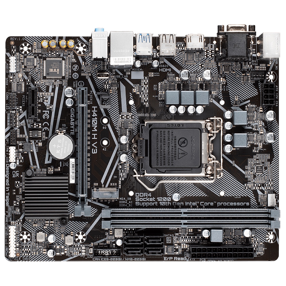 MAINBOARD (เมนบอร์ด) 1200 GIGABYTE H410M H V2 V3 Warranty 3 - Y