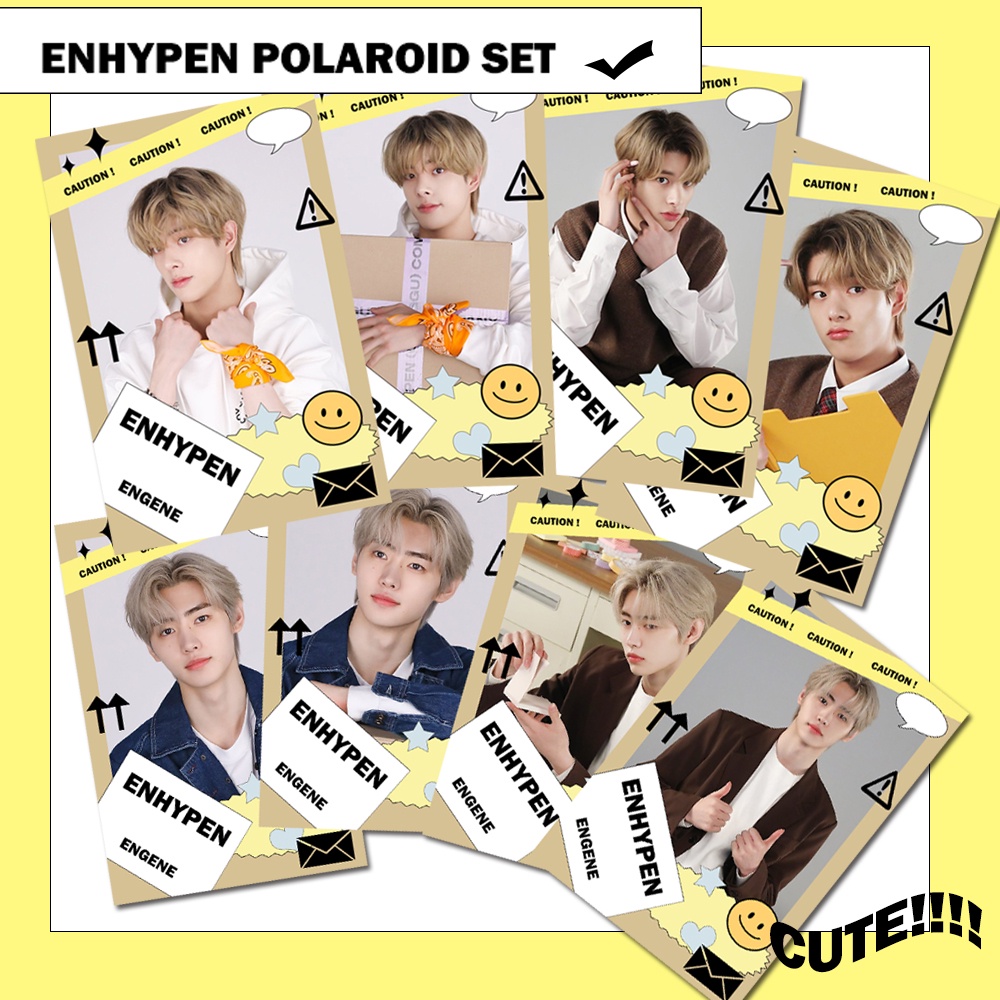 ENHYPEN –  เซตรูป 2×3 นิ้ว4 ใบ กรอบน่ารัก สีน้ำตาล kpop
