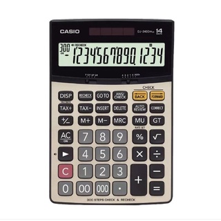 Casio Calculator เครื่องคิดเลข รุ่น DJ-240D PLUS-W-DP สีทอง ของแท้💯%