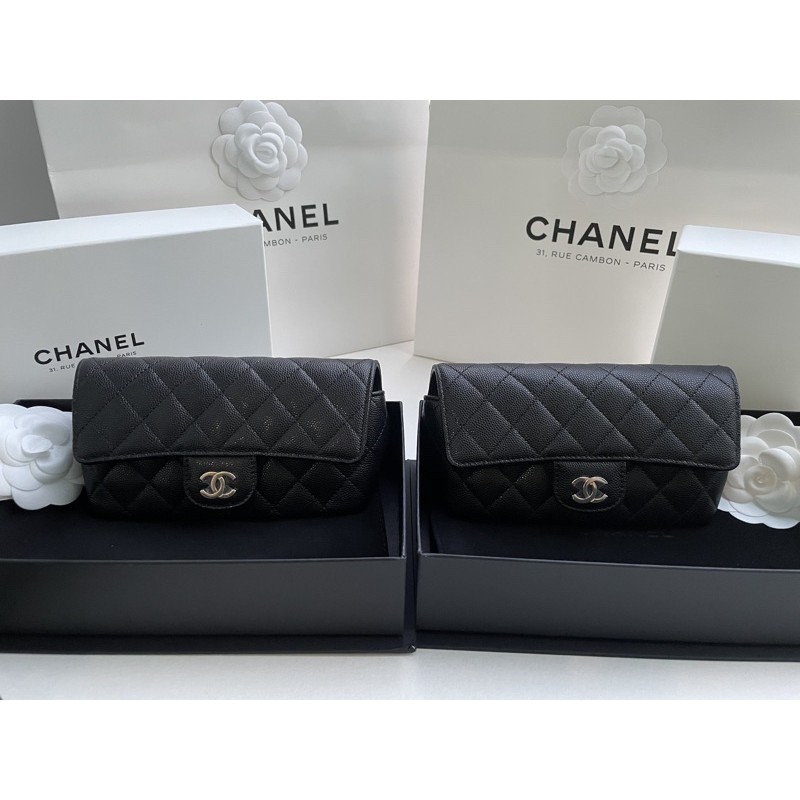 New Chanel Glasses Case with Classic Chain in Black Caviar Shopee Thailand