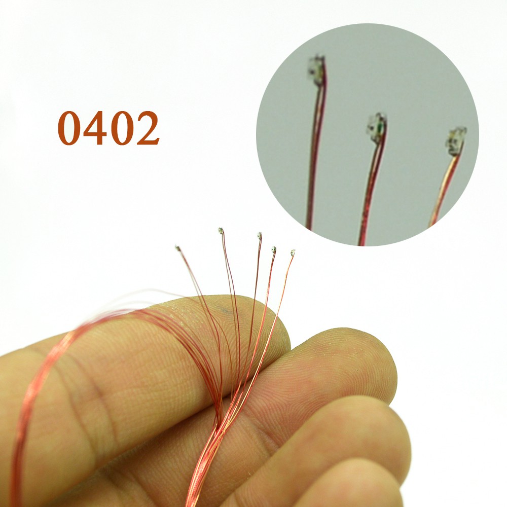 20 ชิ้น 0402 SMD รถไฟรุ่น HO N OO Scale Pre-Welding Miniature Twisted Wire LED Wire