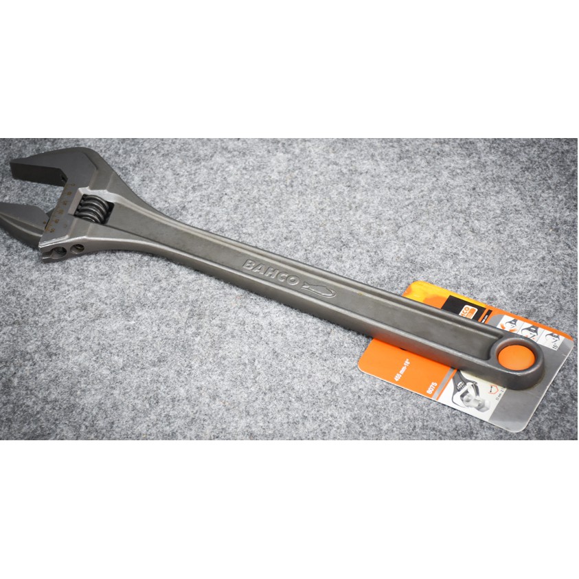 Bahco ประแจเลื่อน ชุบแข็ง ของแท้ ขนาด 18 นิ้ว รุ่น 8075 - สีดำ ( Adjustable Wrench ) กุญแจเลื่อน **อ
