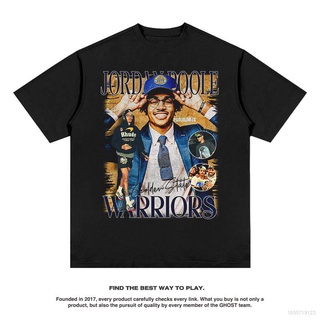 เสื้อยืดคอกลม แขนสั้น พิมพ์ลาย NBA Warriors Poole สไตล์วินเทจ พลัสไซซ์