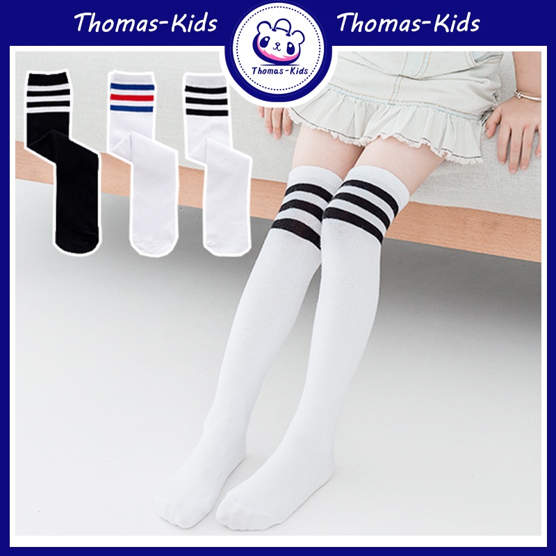 [THOMAS KIDS] ถุงเท้ายาวถึงเข่า ผ้าฝ้าย แฟชั่นสําหรับเด็กผู้หญิง อายุ 1-12 ปี