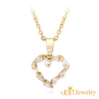 555jewelry จี้พร้อมสร้อย รูปหัวใจ ประดับเพชร CZ ดีไซน์สวย รุ่น MNC-BN059 - จี้ห้อยคอ จี้สร้อยคอ จี้สร้อยคอแฟชั่น (P12)