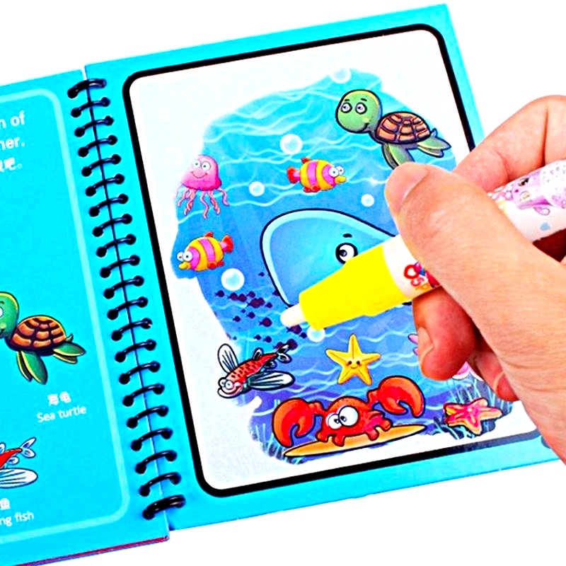 ส่งภายใน48ชม ของเล่นเด็ก สมุดระบายสีเด็ก สมุดภาพระบายสี magicwaterbook ชุดระบายสีSHB