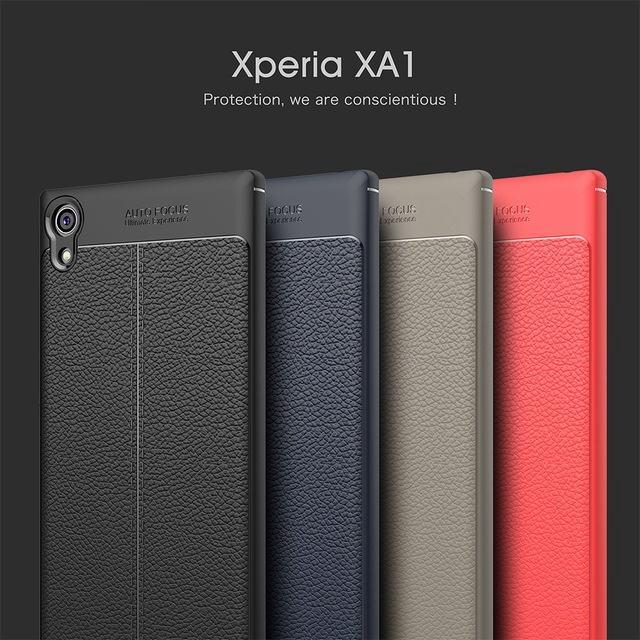 เคส สำหรับ Sony Xperia XA1 Dermatoglyph Full Cover Leather TPU Case