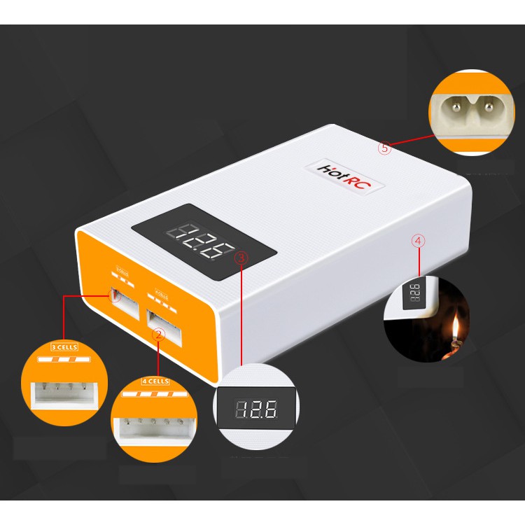 hotrc a 400 ดิจิตอล 3s 4s 3000 mah rc lipo ที่ชาร์จแบตเตอรี่พร้อมหน้าจอ led