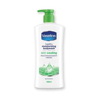 🔥ยอดนิยม!! วาสลีน ครีมอาบน้ำ สูตรสกิน คูลลิ่ง ขนาด 450 มล. Vaseline Shower Cream Green 450 ml