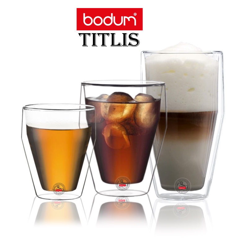 Bodum/bolton TITLIS แก้วน้ําสองชั้น บอโรซิลิเกตสูง หนา สําหรับคนกาแฟ เบียร์ นม น้ําผลไม้