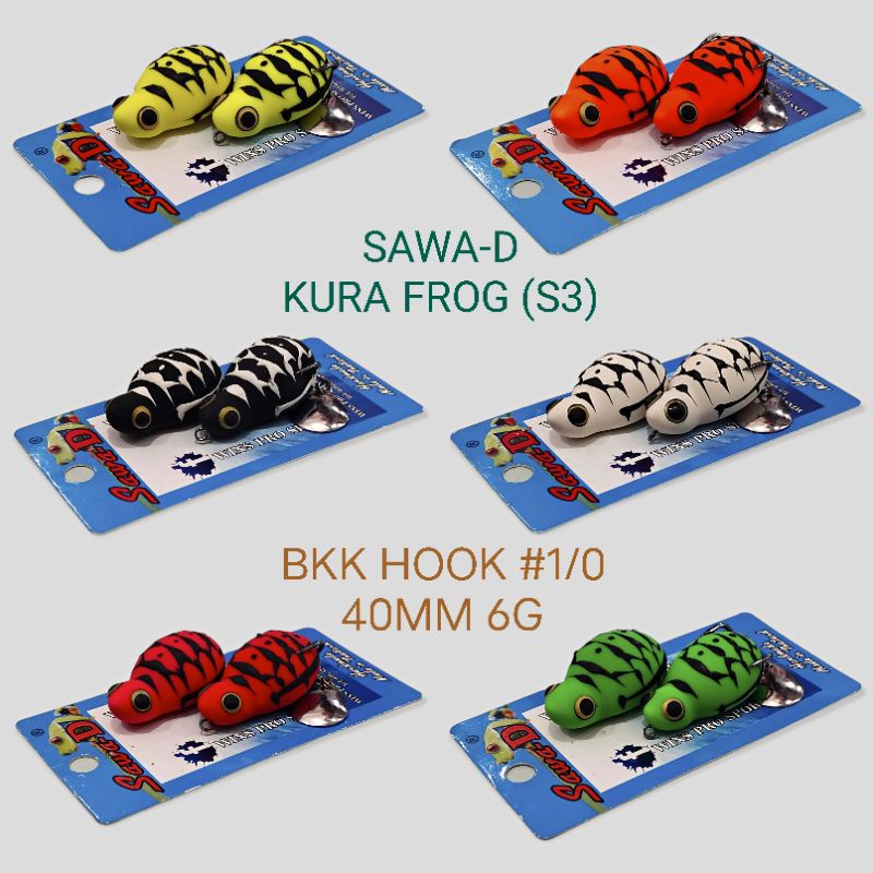 ►✖KATAK CASTING SAWA-D (S3) KURA FROG BKK HOOK #1/0 40MM 6G / 1 PAIR PER PACK / 6 COLOUR (MADE IN TH