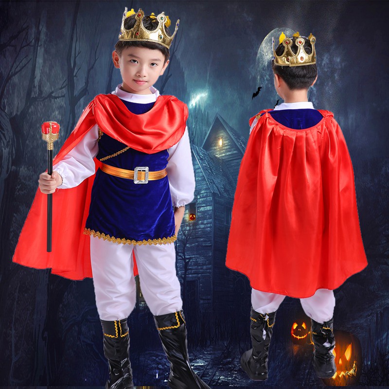 THE PIRATE KING Kids Knight Costume Set - Hooded Robe, Tunic, Belt & Pants With Boot Covers, Ages 4-14, Halloween & Cosplay
