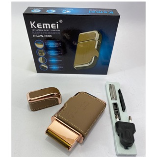 Kemei เครื่องโกนหนวดไฟฟ้า RSCW-5600 หุ้มหนัง  ระบบโกนและกันจอนในเครื่องเดียว